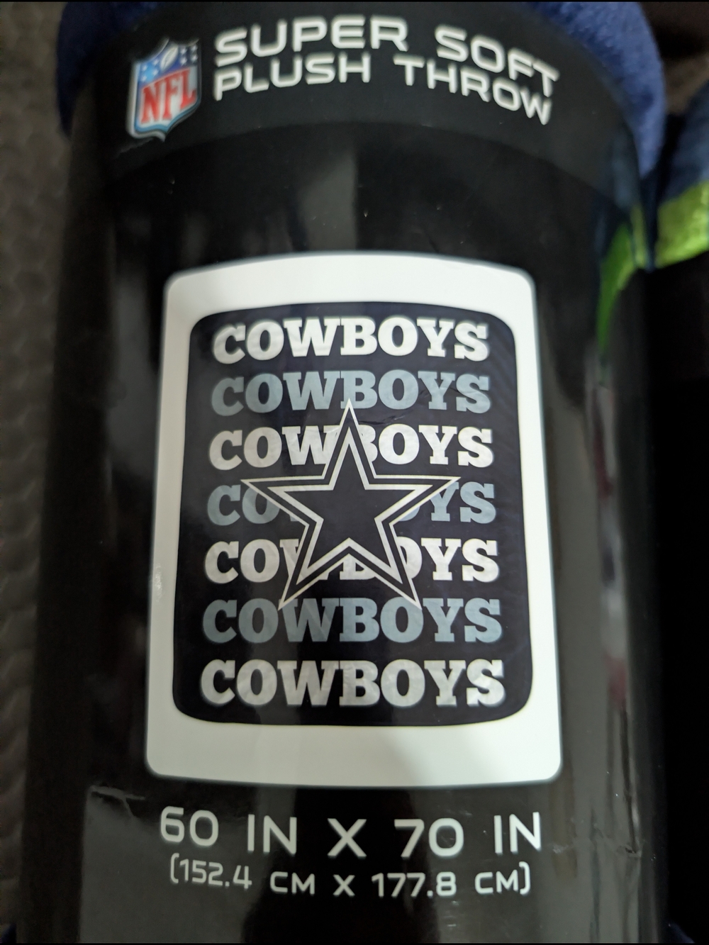 NFL Dallas Cowboys Plush Throw - Navy, White & Silver